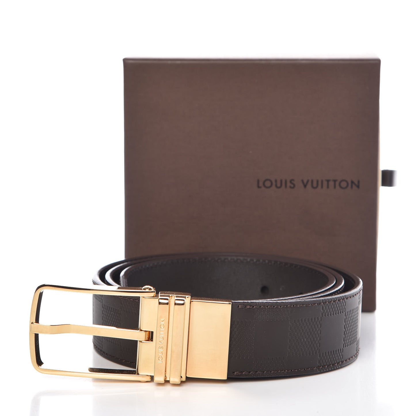 Damier Infini Calfskin Boston 30mm Reversible Belt 95 38 Moka