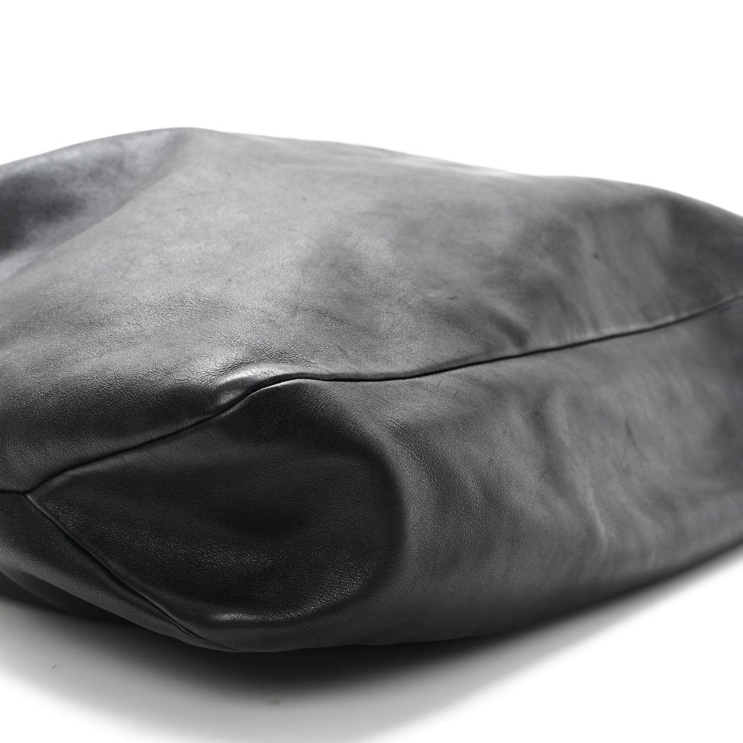 Calfskin Large Horsebit Chain Hobo Black