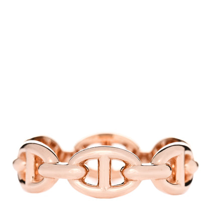 Hermes 18K Rose Gold PM Chaine D'Ancre Enchainee Ring 53 6.5 3 of 7