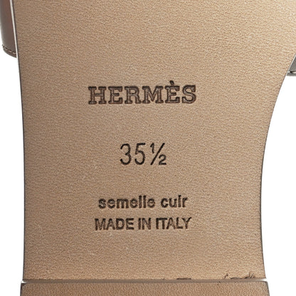 Hermes Box Calfskin Oran Sandals 35.5 Beige Mastic 8 of 9
