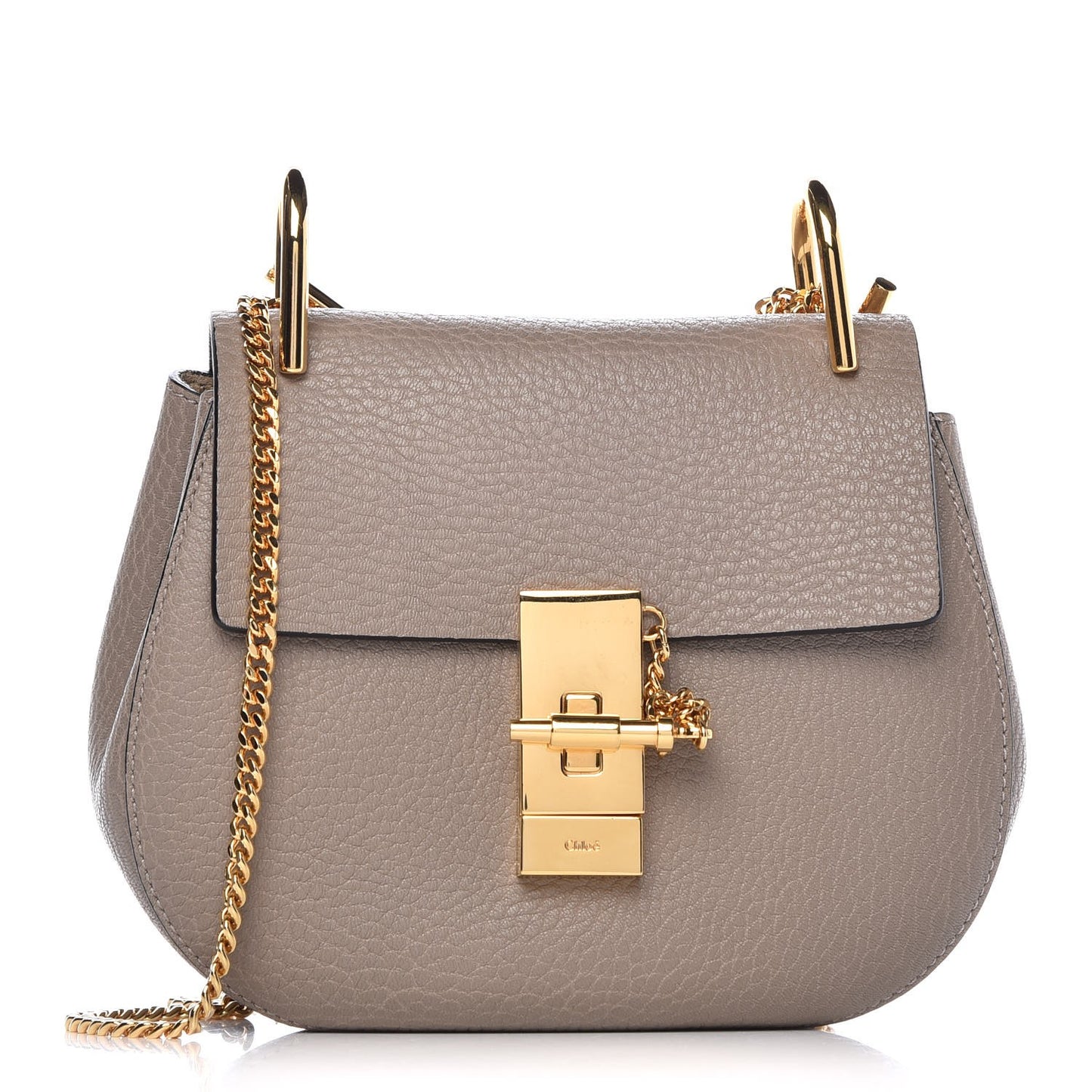 Grained Lambskin Mini Drew Shoulder Bag Motty Grey