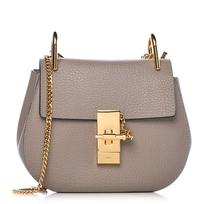 Chloe Grained Lambskin Mini Drew Shoulder Bag Motty Grey 1 of 7