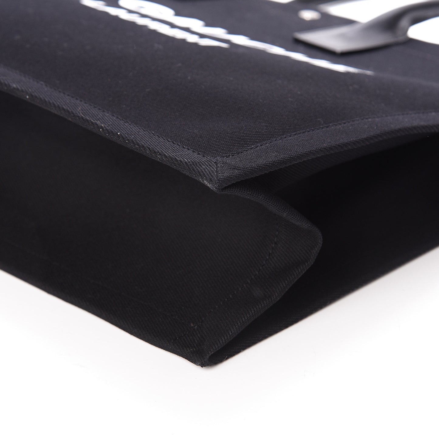 Linen Calfskin Rive Gauche Tote Black
