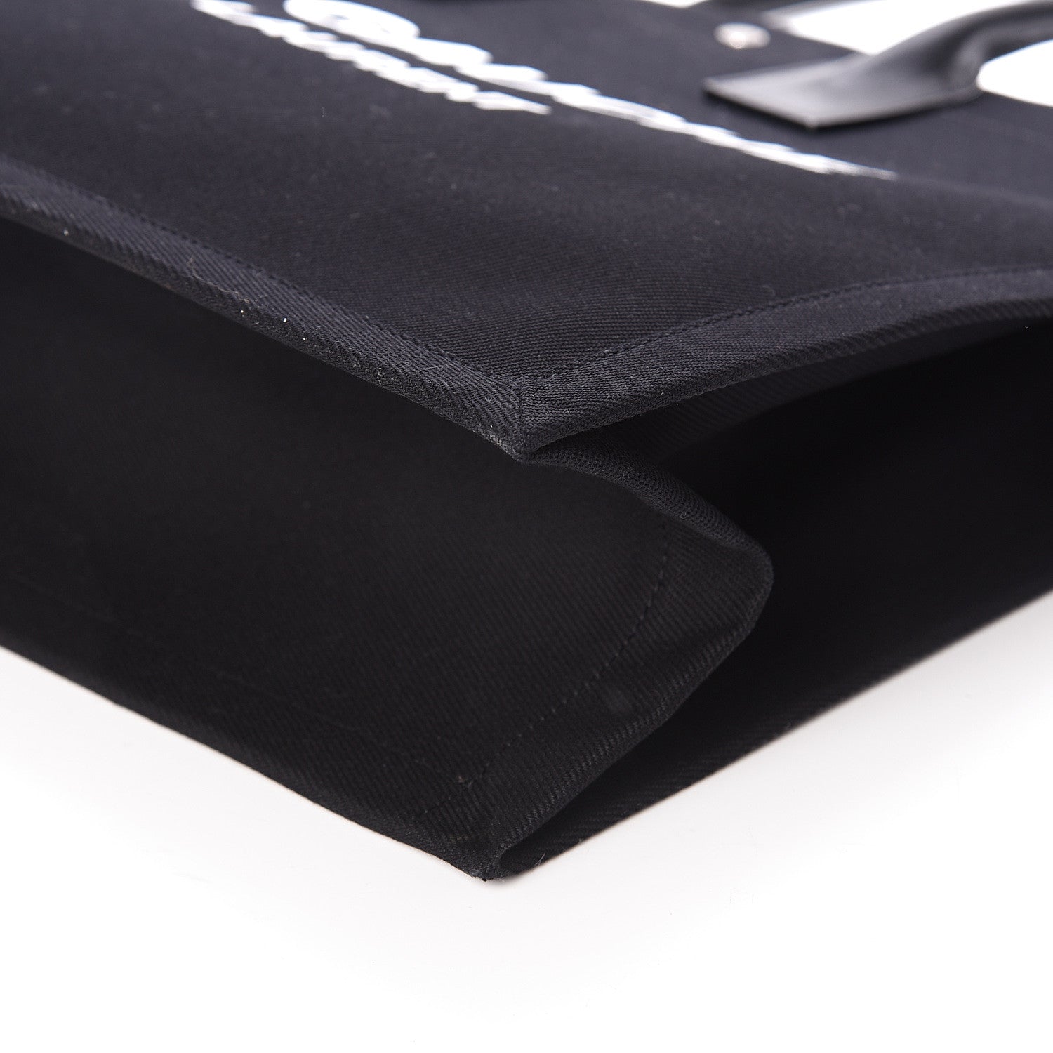 Saint Laurent Linen Calfskin Rive Gauche Tote Black 8 of 8