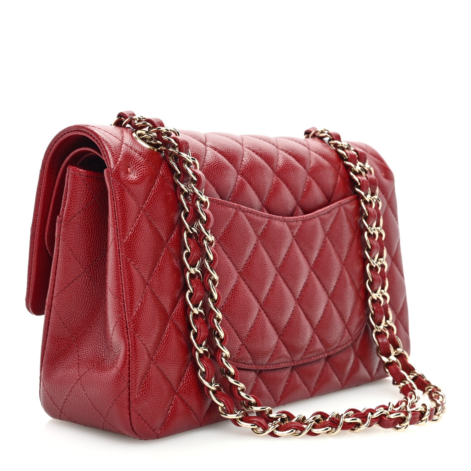 Chanel Caviar Quilted Medium Double Flap Burgundy 3 of 10
