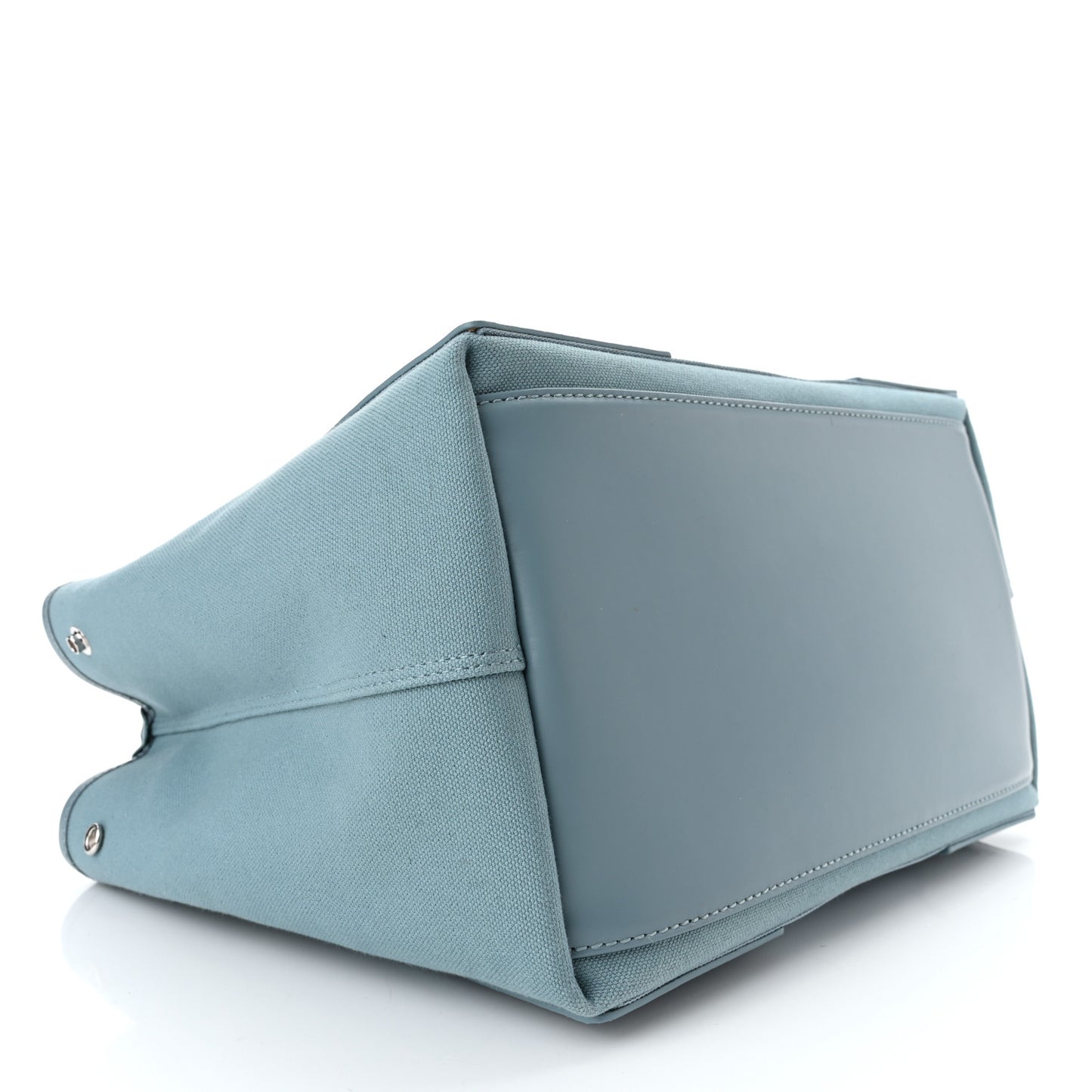 Cotton Canvas Calfskin S Navy Cabas Blue