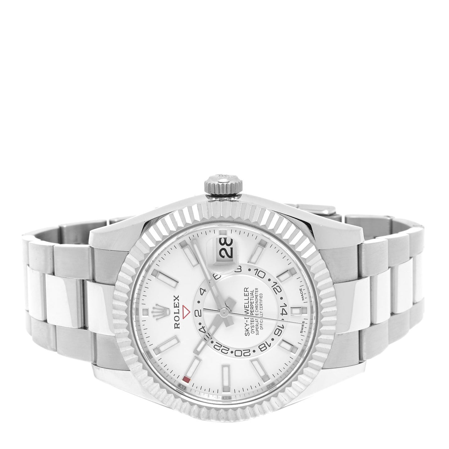 18K White Gold Stainless Steel 42mm Oyster Perpetual Sky-Dweller Watch White 326934
