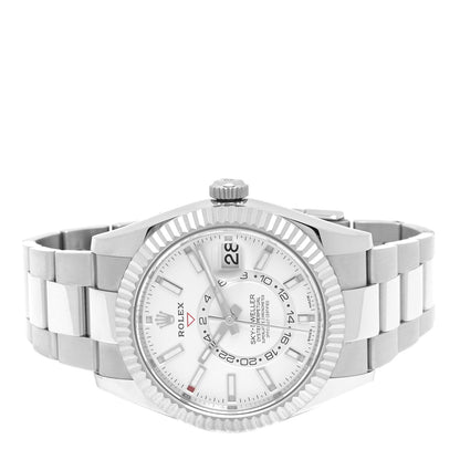 Rolex 18K White Gold Stainless Steel 42mm Oyster Perpetual Sky-Dweller Watch White 326934 2 of 5