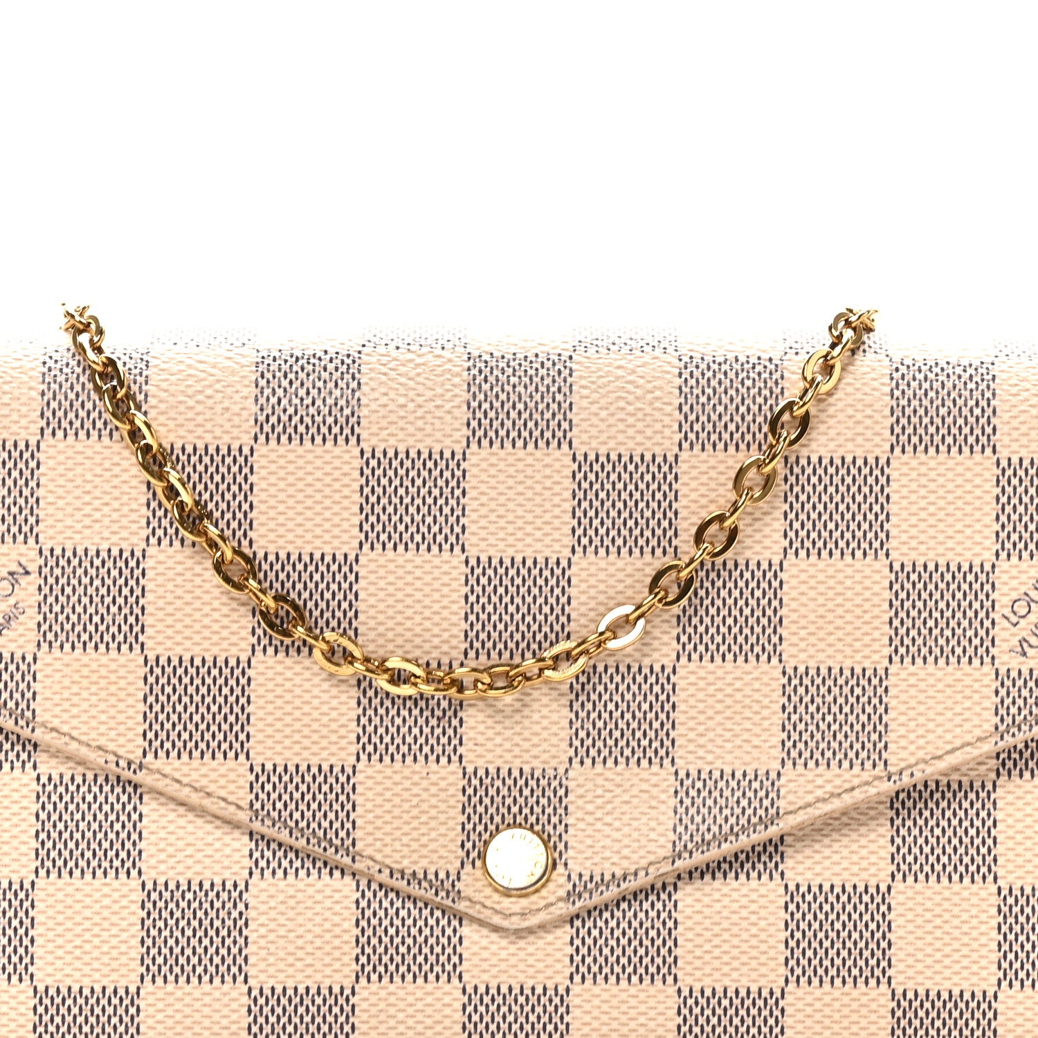 Louis Vuitton Damier Azur Pochette Felicie Chain Wallet Rose Ballerine 7 of 11
