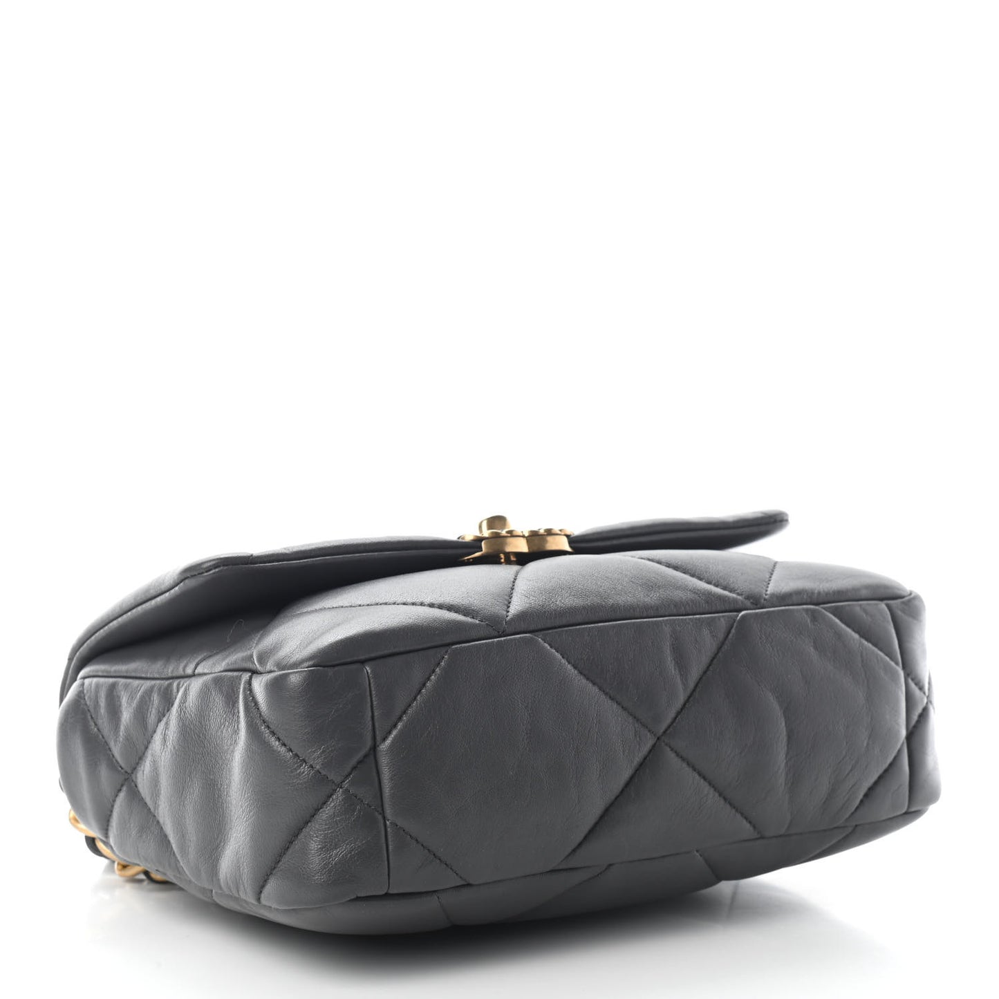 Lambskin Quilted Medium Chanel 19 Flap Dark Grey