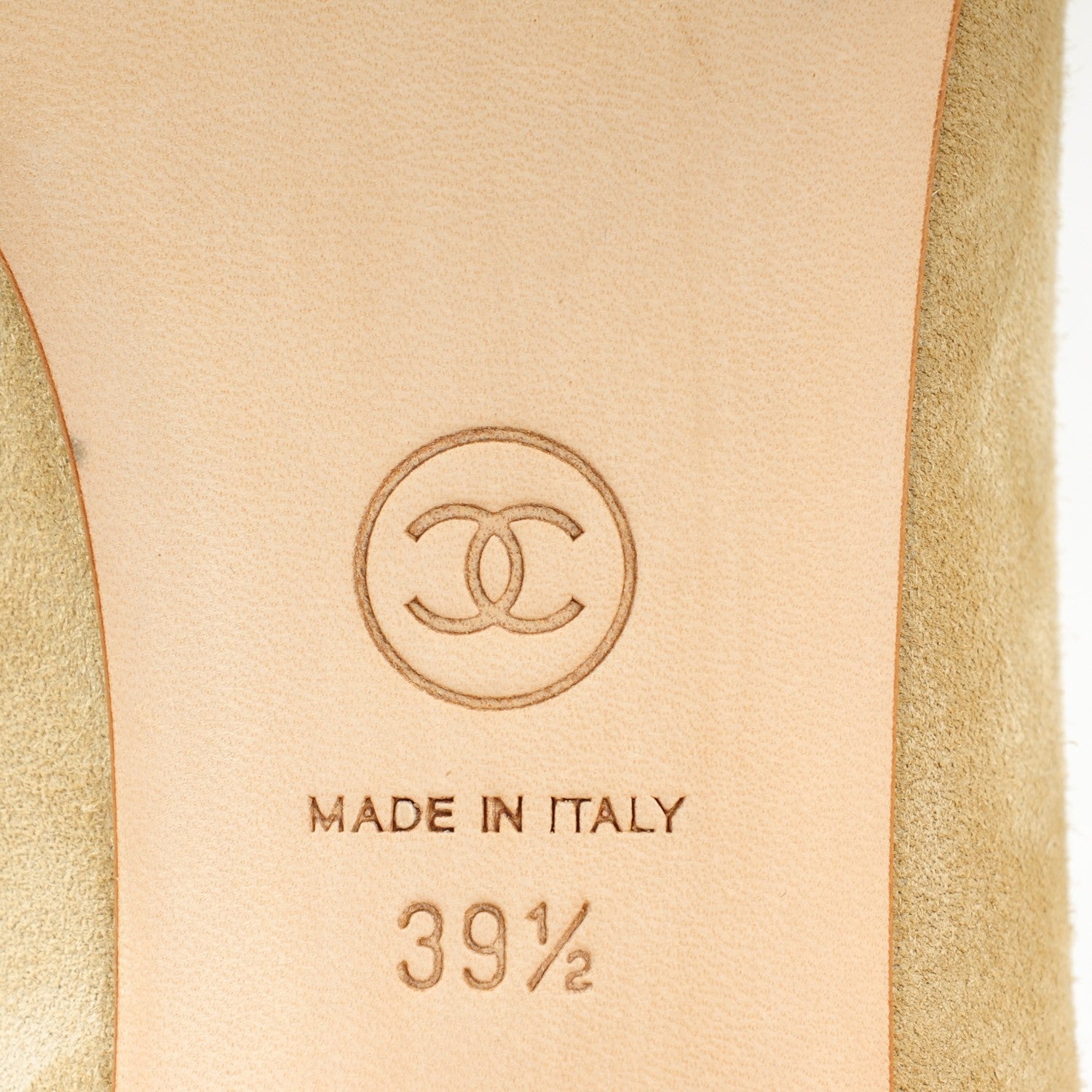 Chanel Suede Calfskin Camellia Ballerina Pumps 39.5 Beige 6 of 7