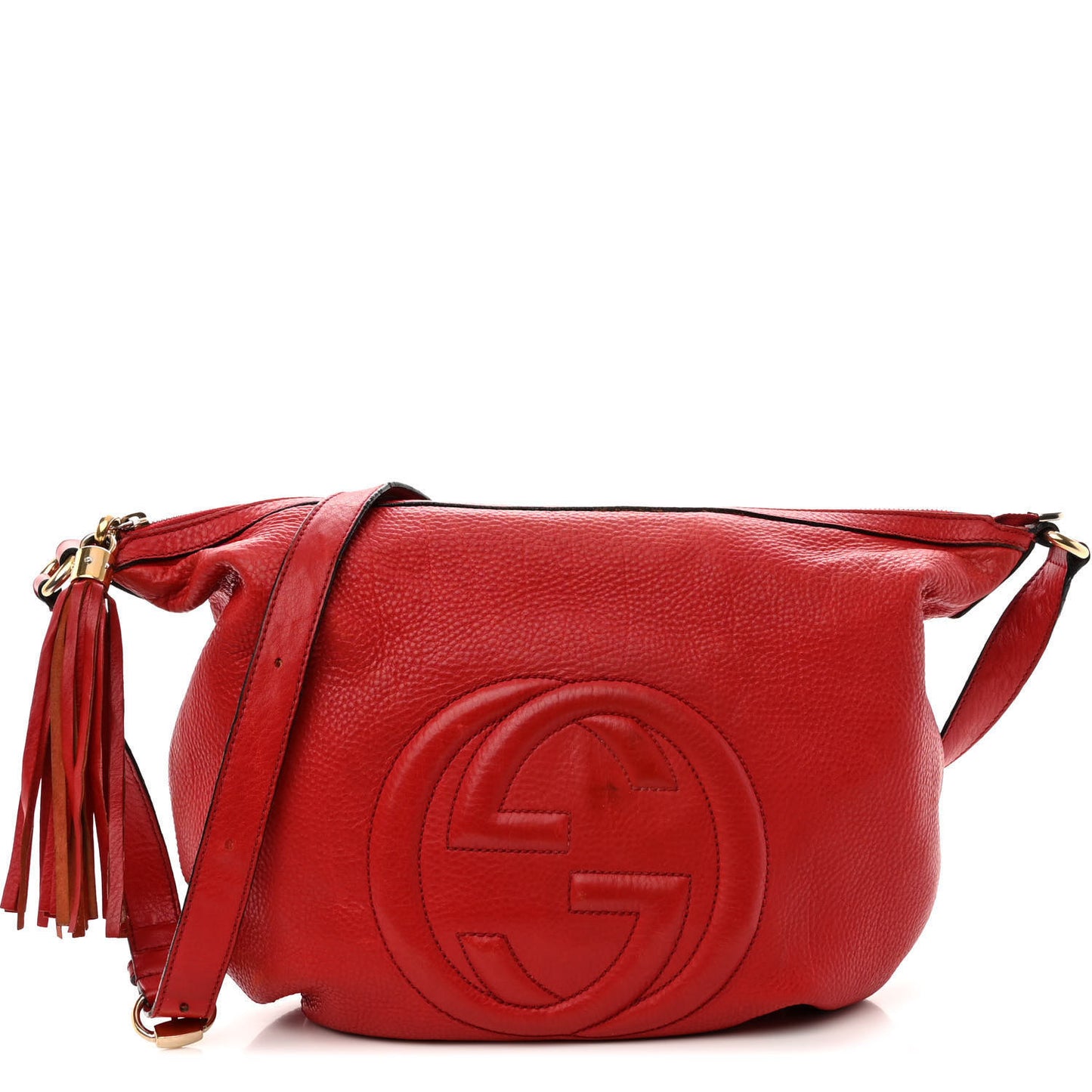 Pebbled Calfskin Medium Soho Hobo Red