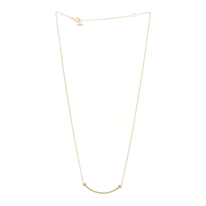Tiffany 18K Yellow Gold Small T Smile Pendant Necklace 3 of 4