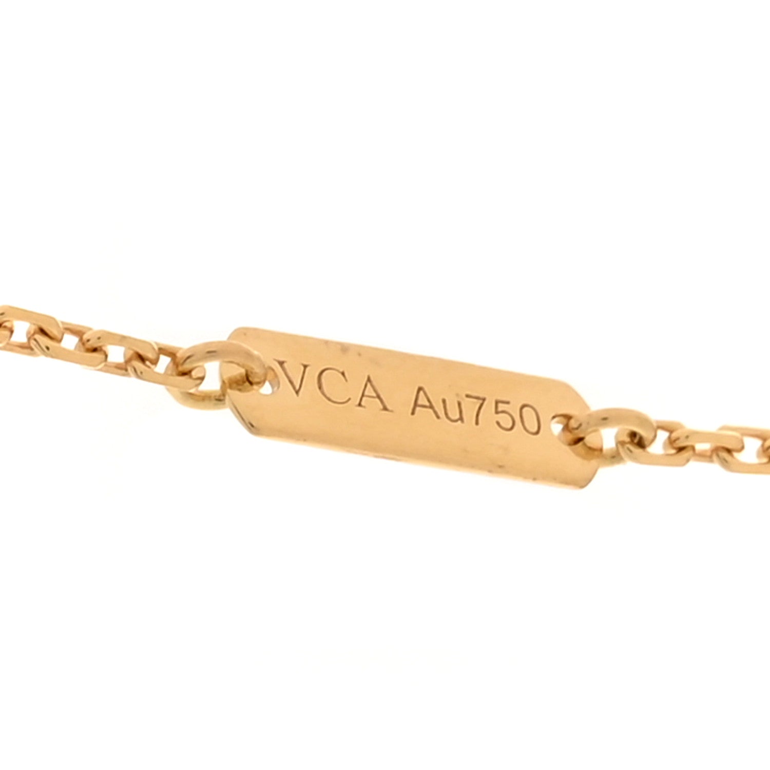 Van Cleef & Arpels 18K Yellow Gold Diamond Vintage Alhambra Pendant Necklace 5 of 7