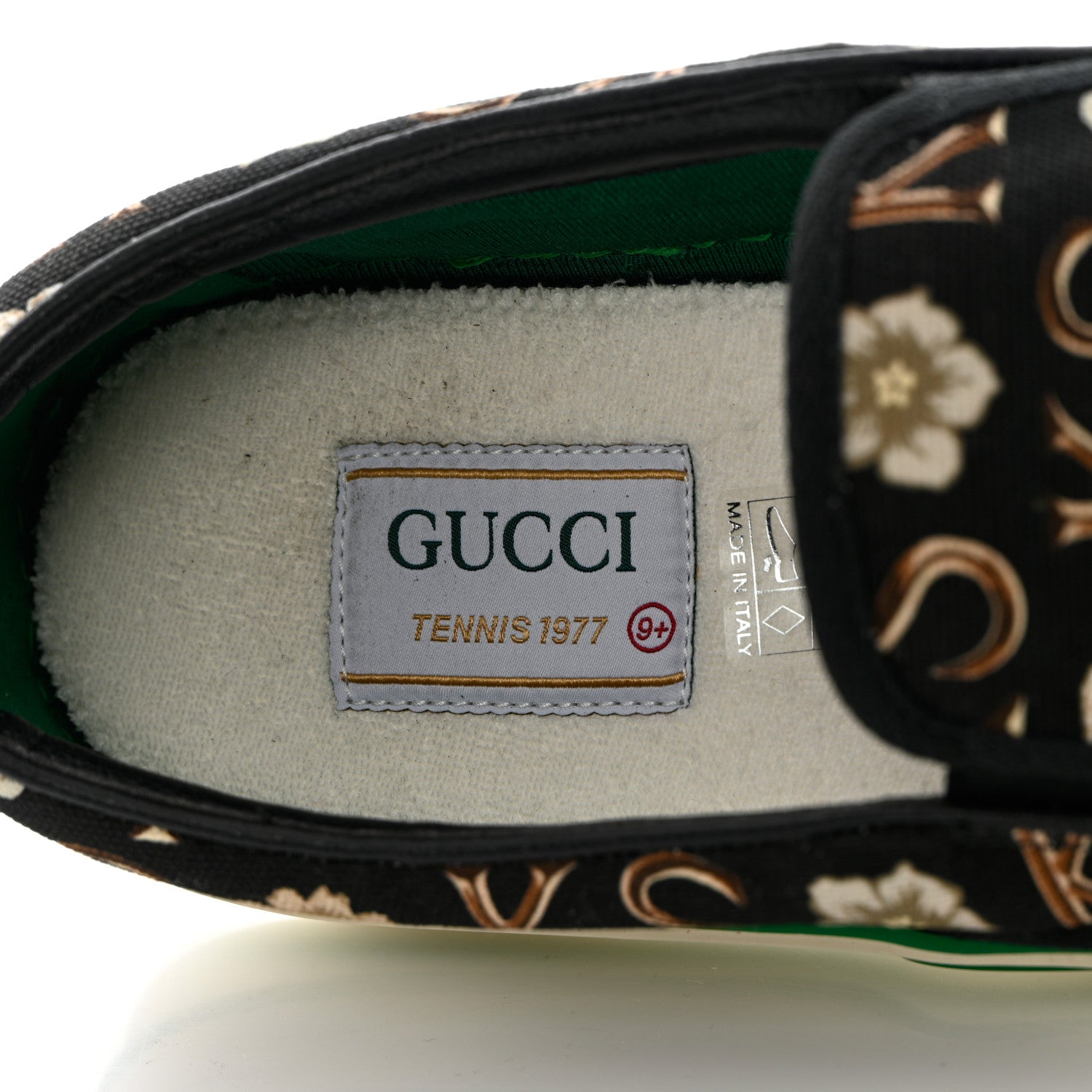 Gucci X KEN SCOTT Canvas Floral Print Mens Tennis 1977 Slip On Sneakers 9.5 Black Ivory 6 of 8