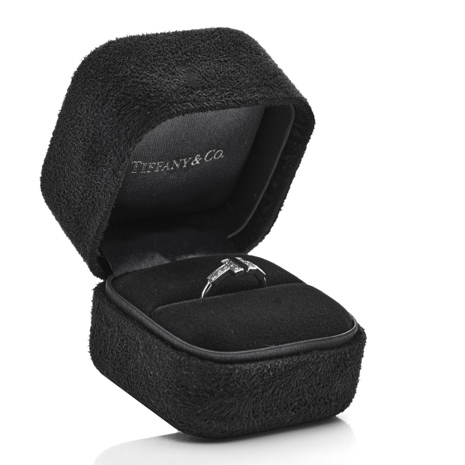 Tiffany 18K White Gold Diamond T Wire Ring 47 4 5 of 5