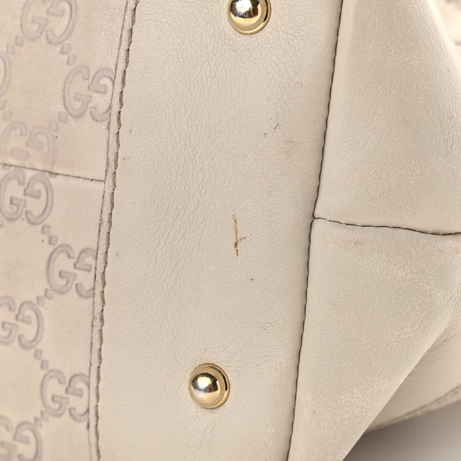 Gucci Guccissima Large Heart Bit Charm Top Handle Tote Off White 20 of 20