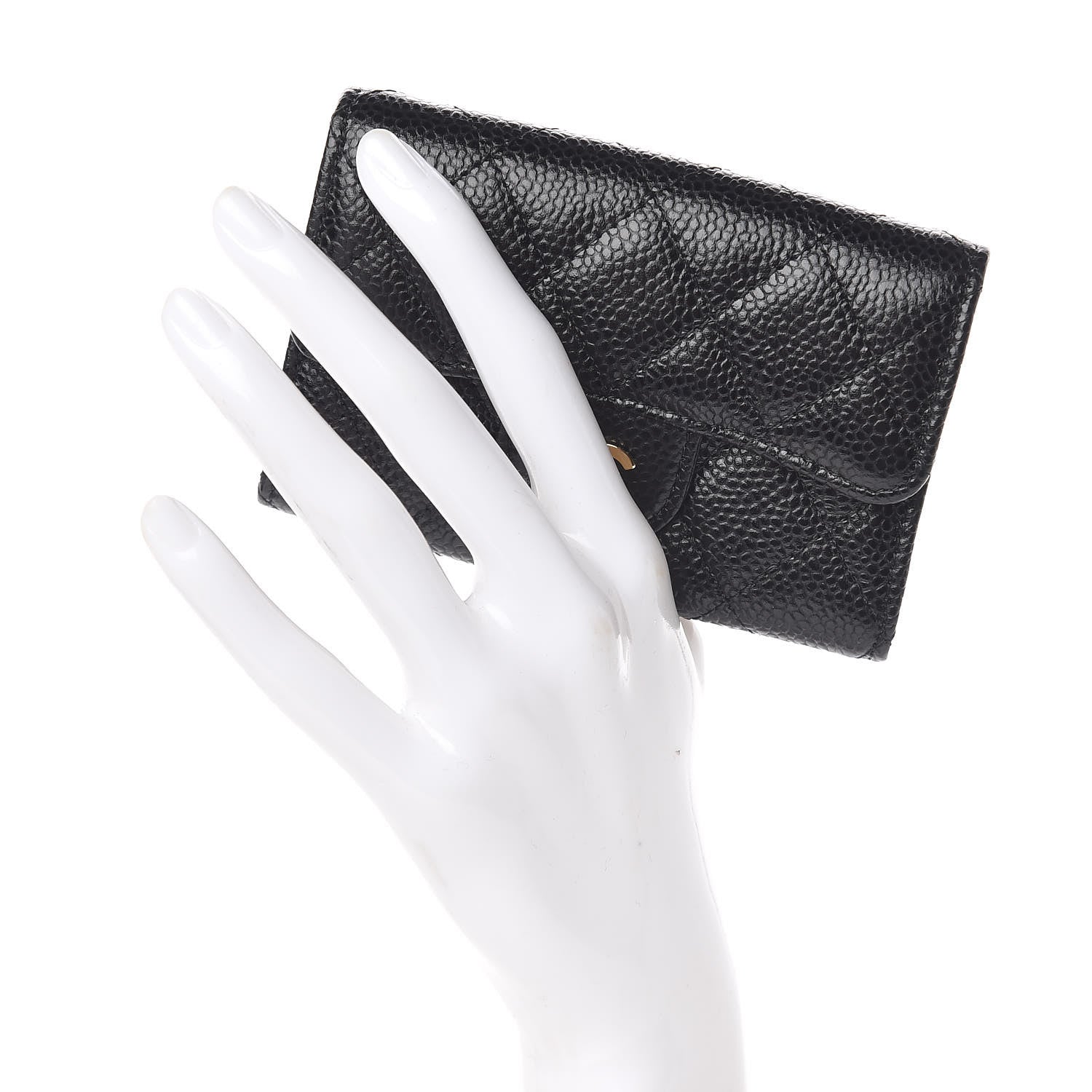 Chanel Caviar Quilted Flap Card Holder Wallet Black 2 of 10