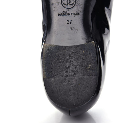 Chanel Patent Cap Toe Ballerina Flats 37 Black White 11 of 14