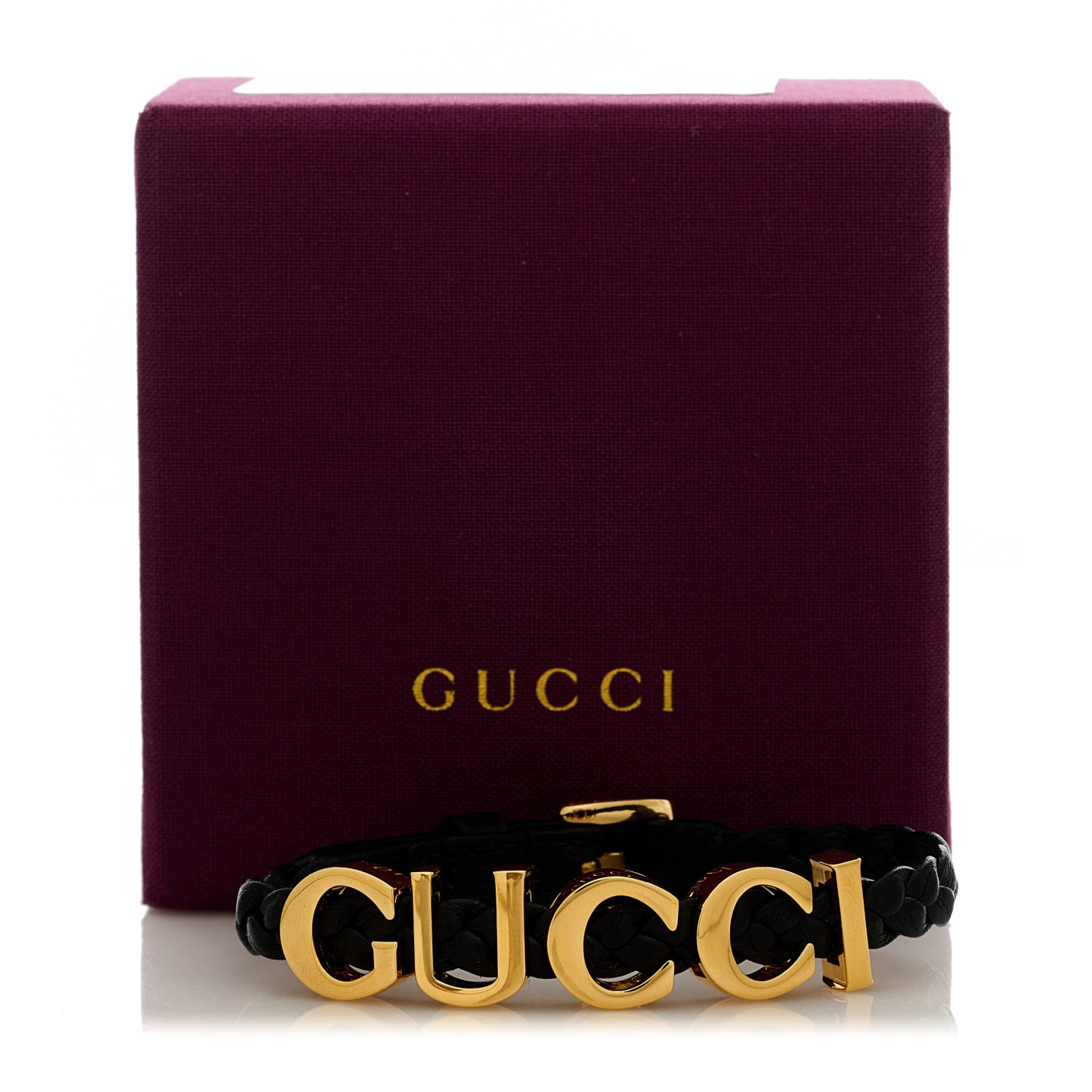 Calfskin Logo Bracelet S Black