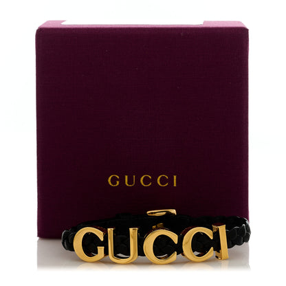 Gucci Calfskin Logo Bracelet S Black 5 of 5