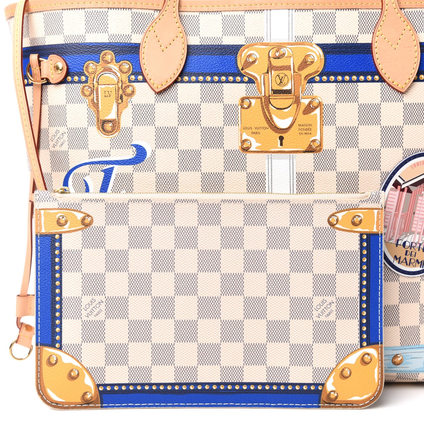Damier Azur Summer Trunks Forte Dei Marmi Neo Neverfull MM