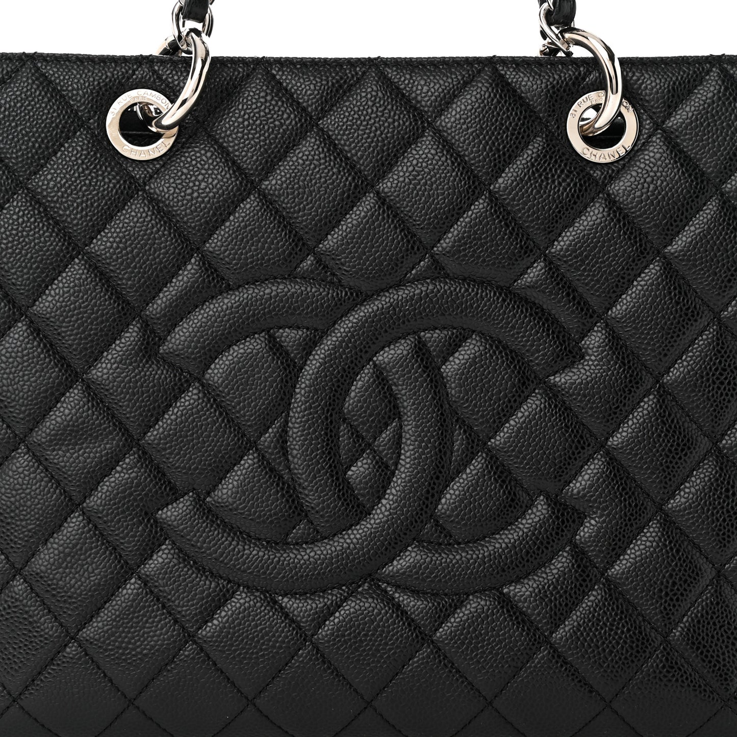 Caviar Quilted Grand Shopping Tote GST Black