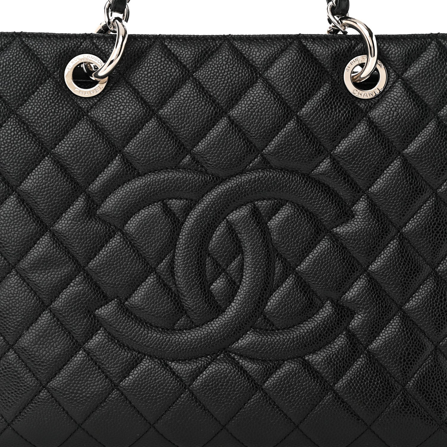 Chanel Caviar Quilted Grand Shopping Tote GST Black 9 of 11