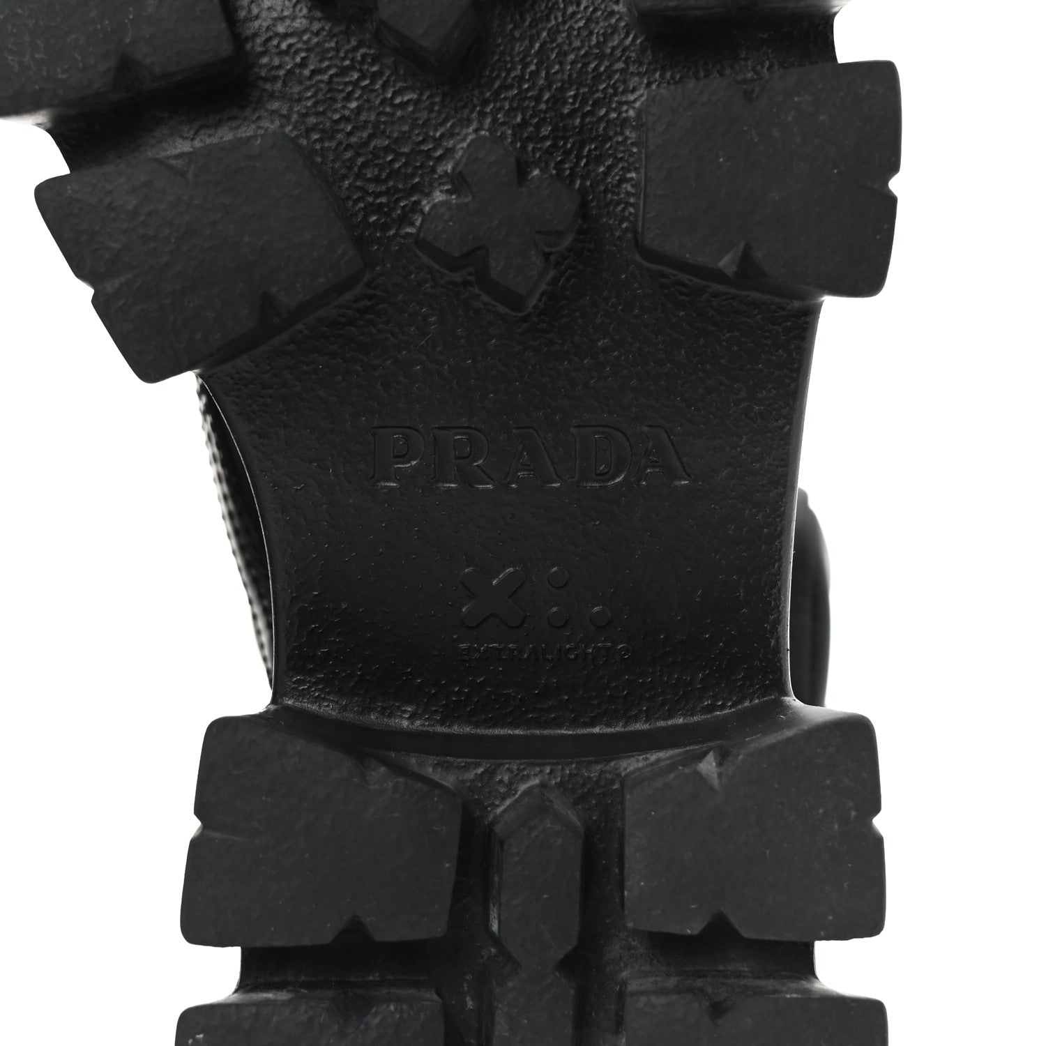 Prada Spazzolato Rois Nylon Metal Triangle Logo Monolith Pouch Pocket 55mm Boots 38 Black 7 of 9