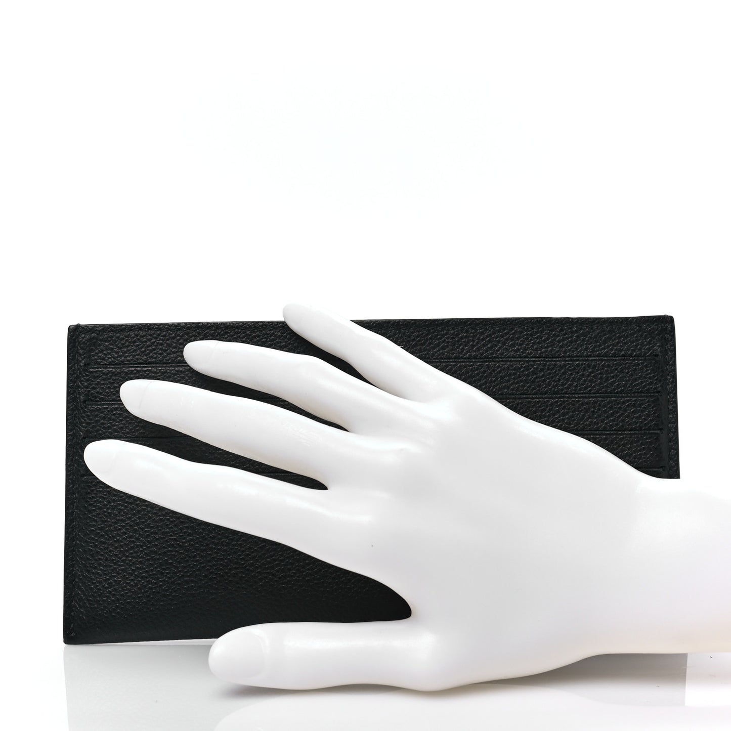 Calfskin Felicie Chain Wallet Card Holder Insert Black