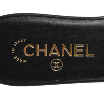 Chanel Lambskin Patent Calfskin CC Cutout Mules 39.5 Black 8 of 10