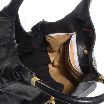 Jimmy Choo Leather Suede Mandah Tote Black 5 of 8