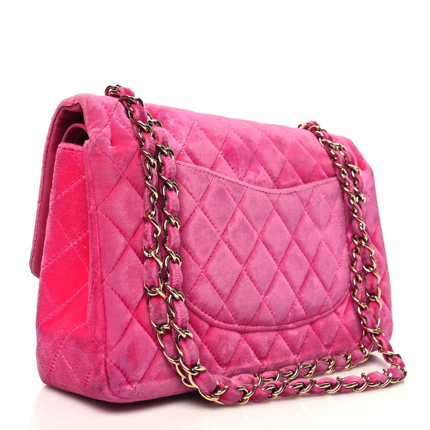 Chanel Velvet Quilted Medium Double Flap Pink 3 of 16