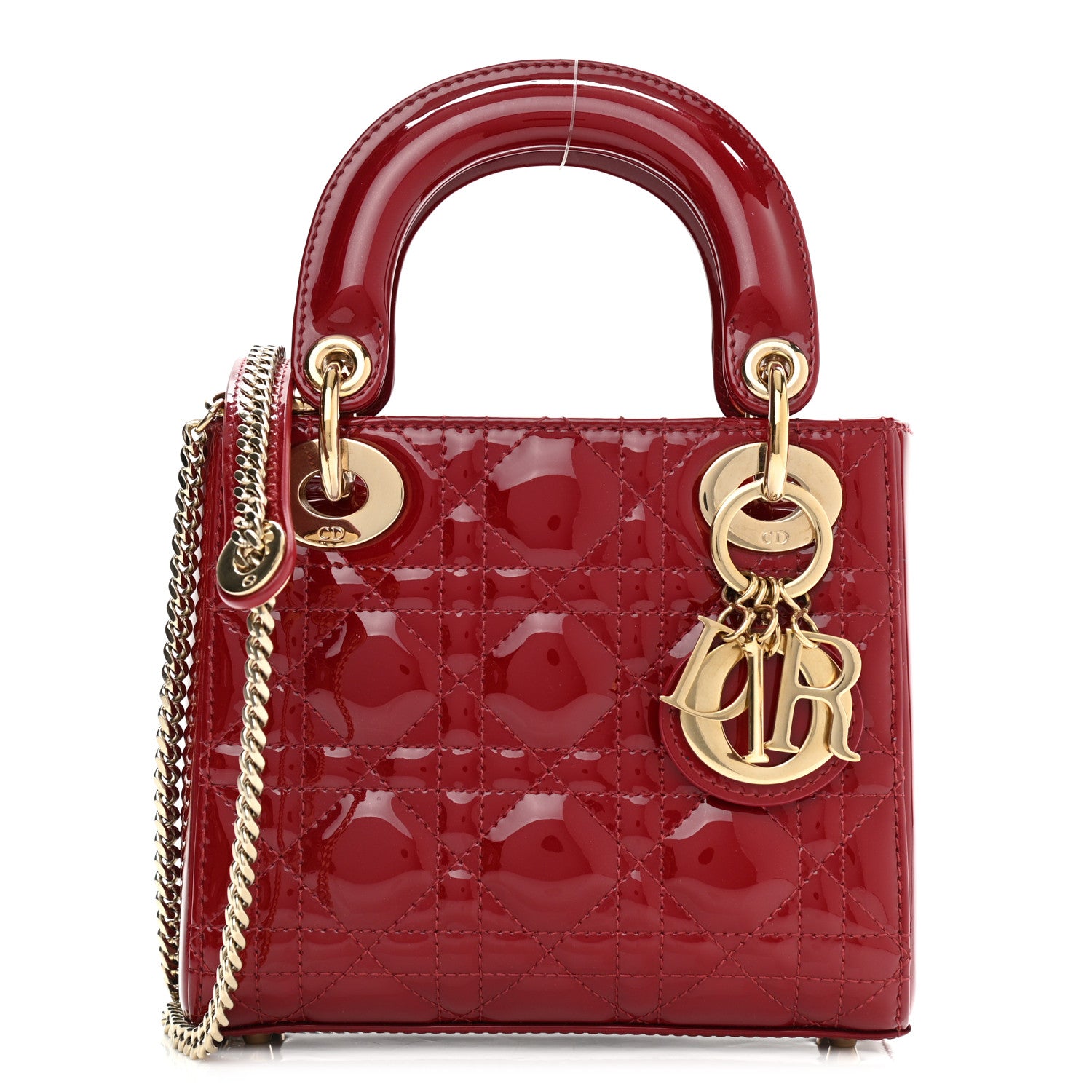 Christian Dior Patent Cannage Mini Lady Dior Red 1 of 12