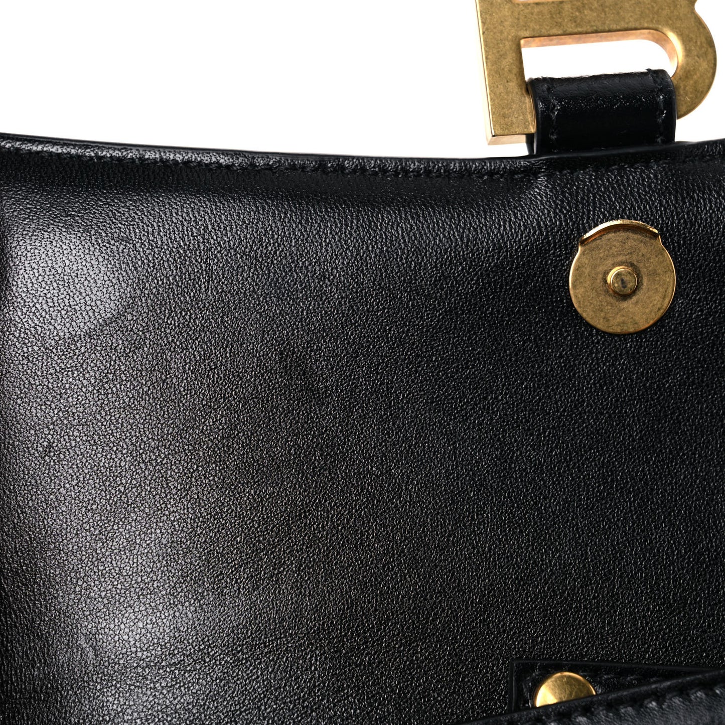 Shiny Box Calfskin Hourglass Chain Bag Black