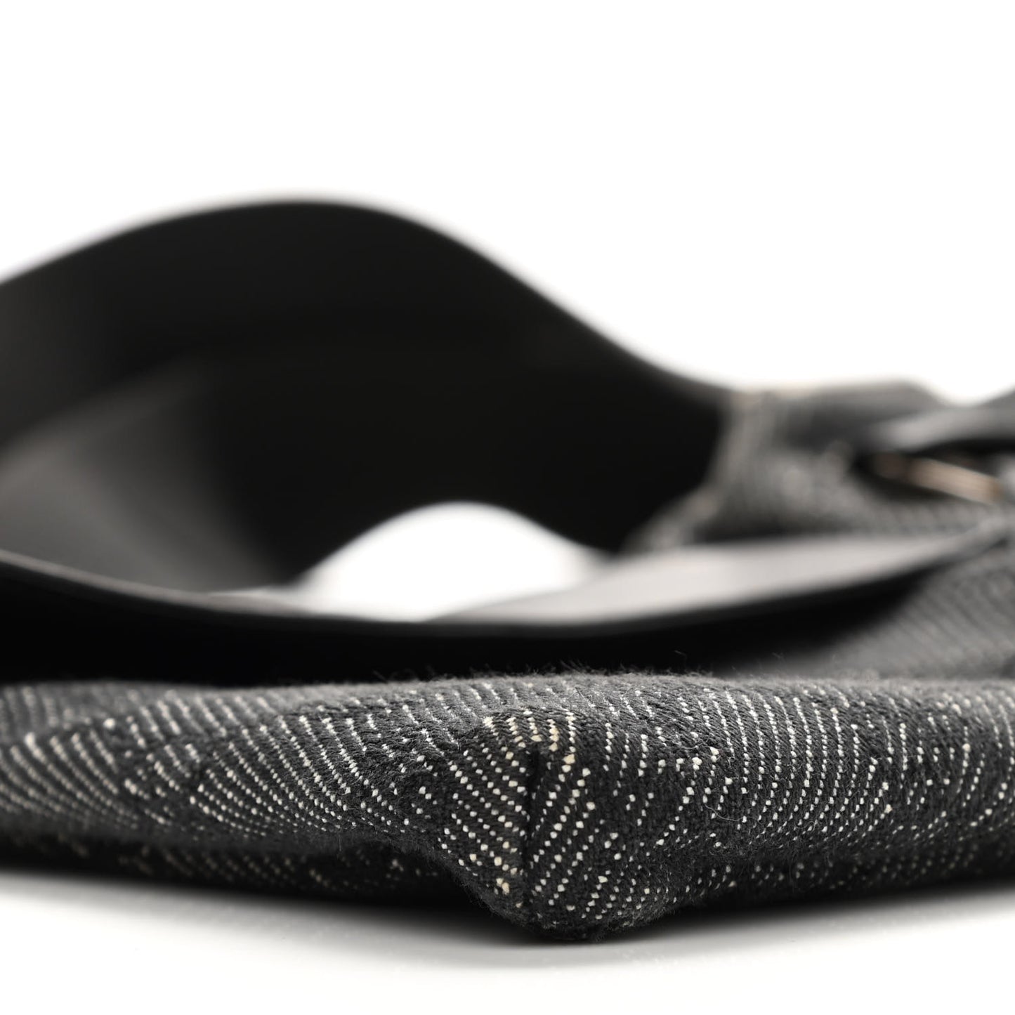 Denim Monogram Double Pocket Belt Bag Black