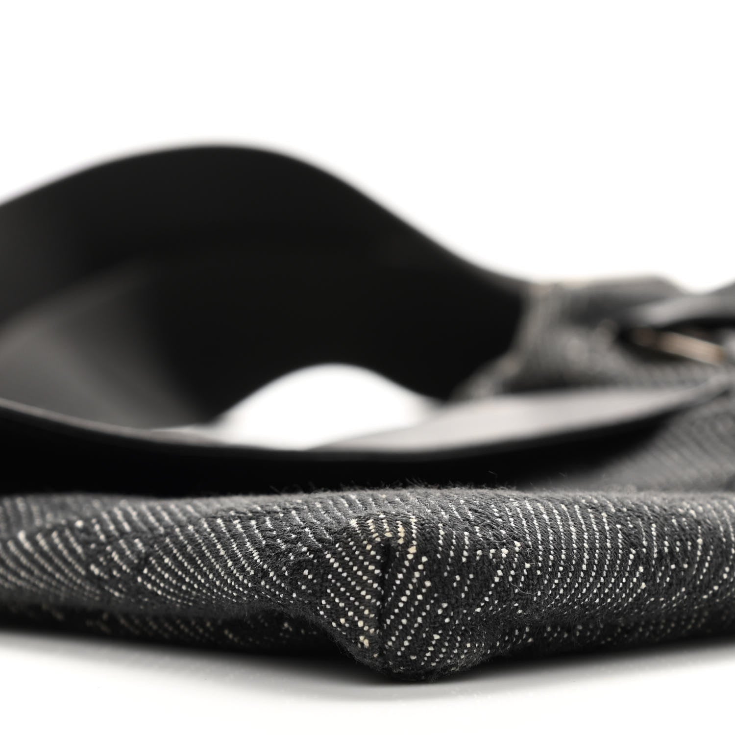 Gucci Denim Monogram Double Pocket Belt Bag Black 22 of 31