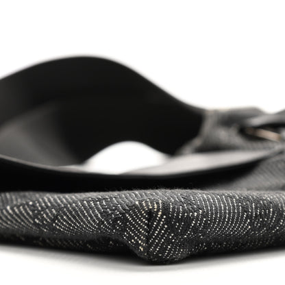 Gucci Denim Monogram Double Pocket Belt Bag Black 22 of 31