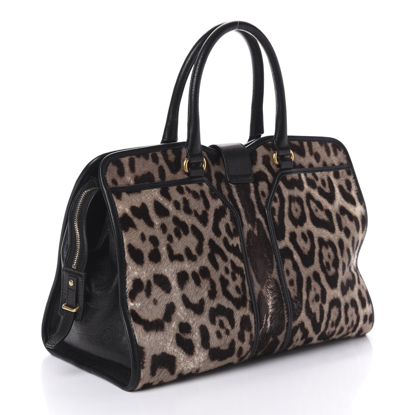 Pony Hair Calfskin Leopard Print Medium Cabas Chyc Black
