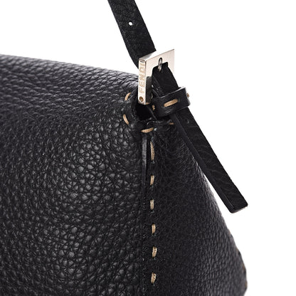 Fendi Calfskin Romano Selleria Baguette Black 10 of 11