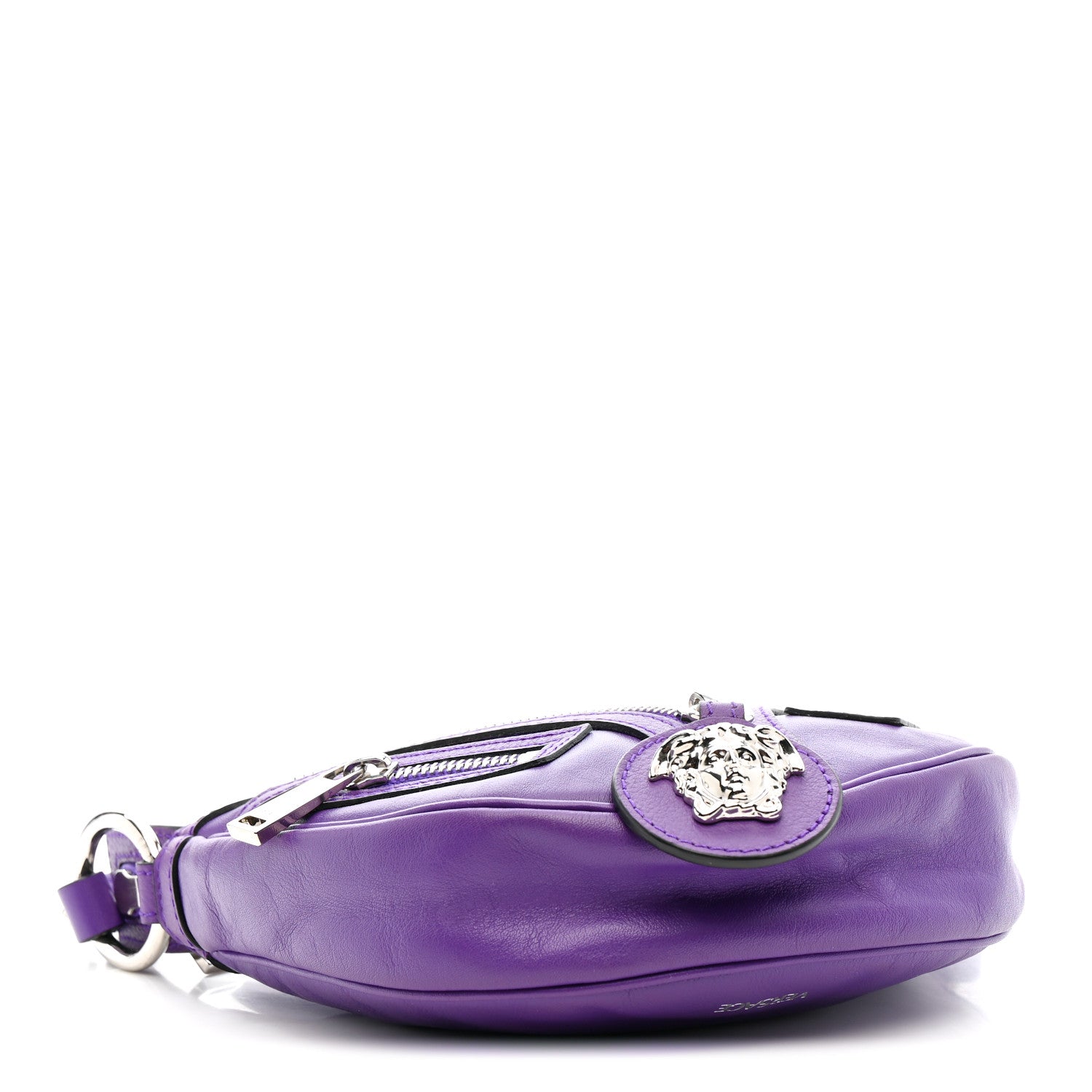 Versace Calfskin Mini Repeat Zip Hobo Purple 4 of 10