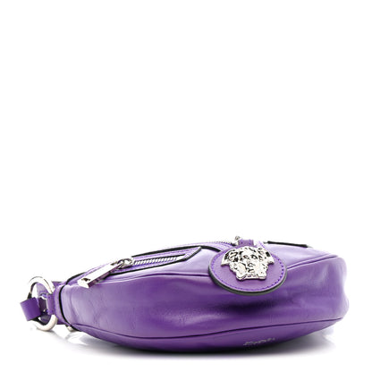 Versace Calfskin Mini Repeat Zip Hobo Purple 4 of 10