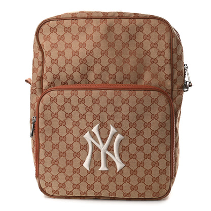 Gucci X MLB GG Monogram NY Yankees Medium Backpack Beige Ruggine Ivory 1 of 10