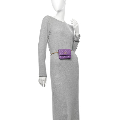 Chanel Lambskin Enamel Quilted Pending CC Flap Belt Bag Purple 2 of 11
