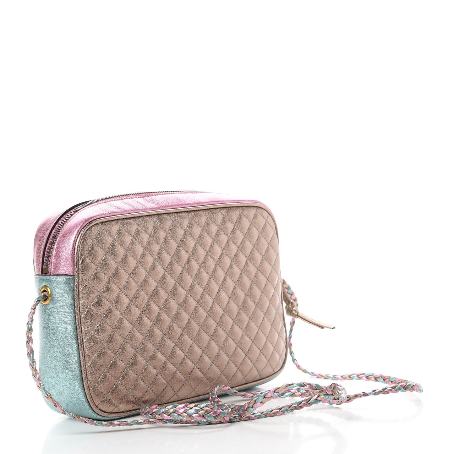 Laminated Nappa Trapuntata Small Zumi Shoulder Bag Rosa Lago Rame