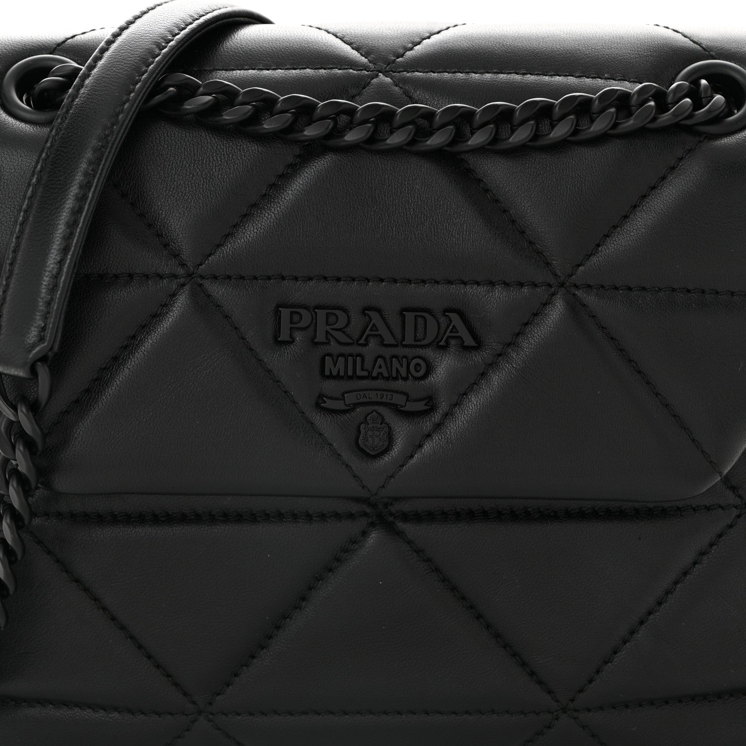 Prada Nappa Triangle Stitched Small Spectrum Bag Black 8 of 10