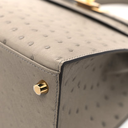 Hermes Ostrich Kelly Sellier 28 Gris Tourterelle 9 of 13
