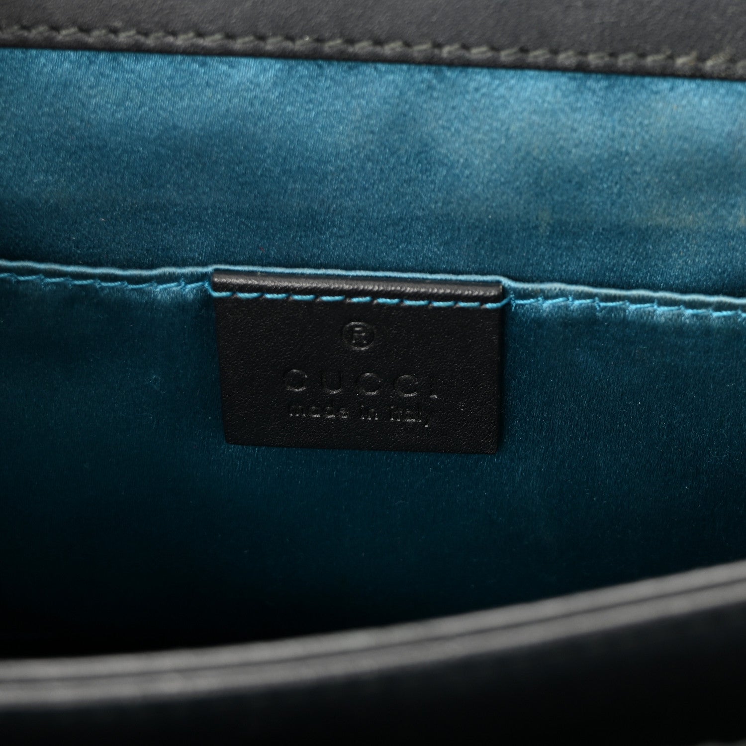 Gucci Suede Patent Web Small Ophidia Chain Shoulder Bag Blue Black 6 of 10