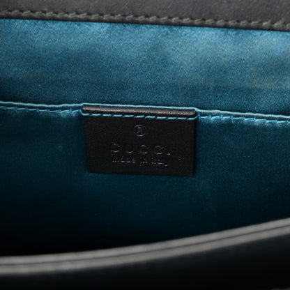 Gucci Suede Patent Web Small Ophidia Chain Shoulder Bag Blue Black 6 of 10