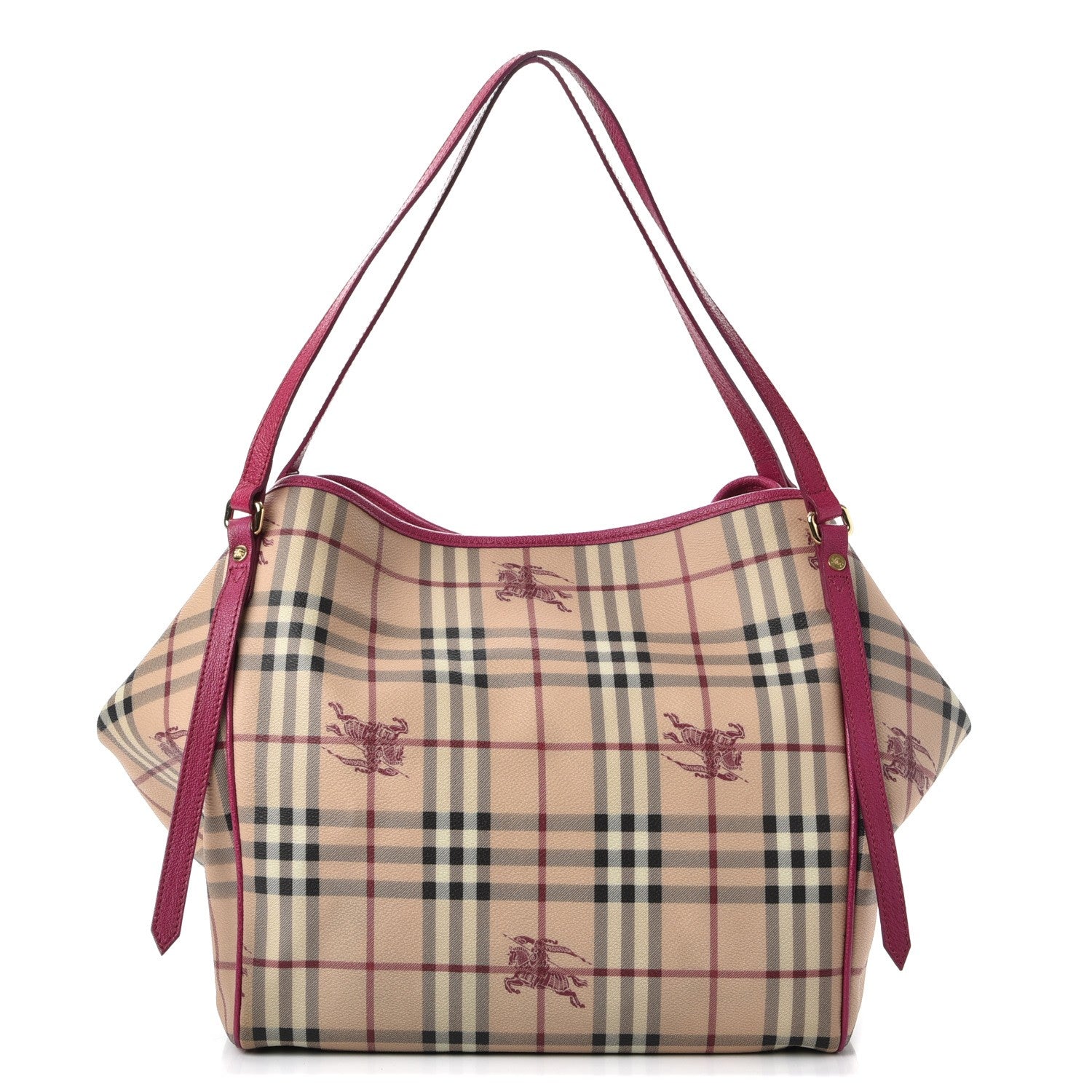 Burberry Haymarket Check Medium Canterbury Tote Bright Rhubarb Pink 1 of 13